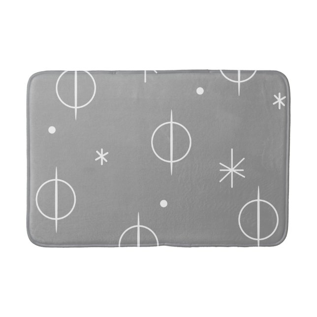Tapis De Bain Milieu du siècle moderne Cercles Abstraits Étoiles (Devant)