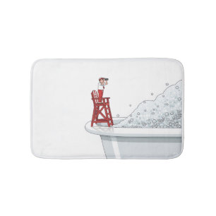 Tapis De Bain Miniature Surveillante Surveillant Sur Le Bain À B