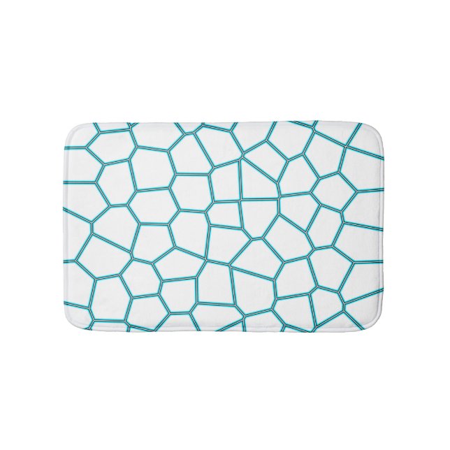 Tapis De Bain Minimalisme Art Abstrait Pale Turquoise Cellules B (Devant)