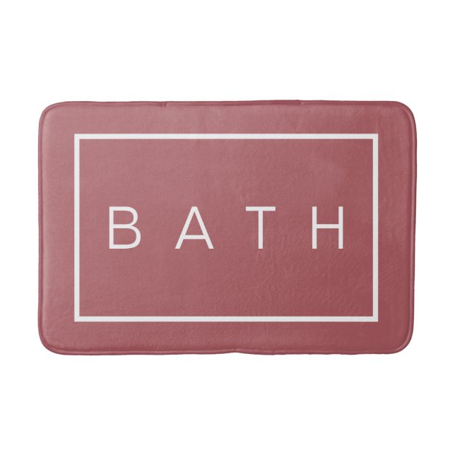 Tapis De Bain Minimaliste moderne Dusty Rose blanc (Devant)
