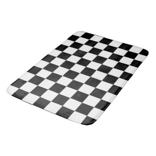 Tapis De Bain Minimaliste Rétro à Carreaux – Streetwear Monochro