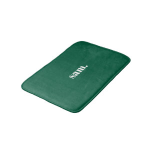 Tapis De Bain Minimaliste texte personnalisé gras vert