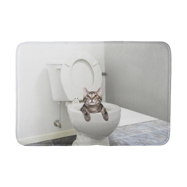 Tapis De Bain Minou tigré dans la toilette (Devant)