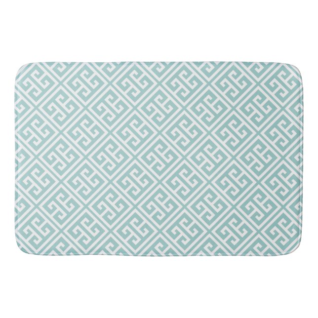 Tapis De Bain Mint Green Greek Key (Devant)
