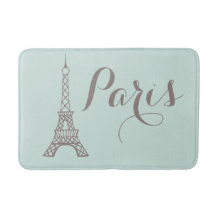 Tapis De Bain Mint Grey Paris Tour Eiffel Mat