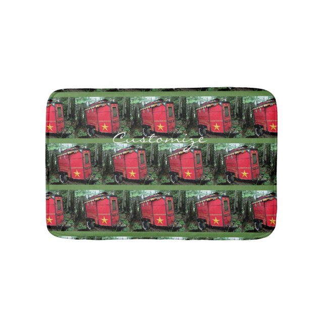 Tapis De Bain Minuscule caravane rouge tzigane customisée (Devant)