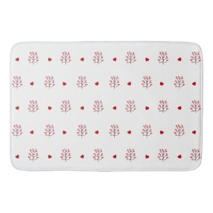 Tapis De Bain Minuscule Rouge Et Blanc Amour Arbre Coeur