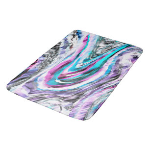 Tapis De Bain Misto de gradiente e chuviscado, ciano e rose