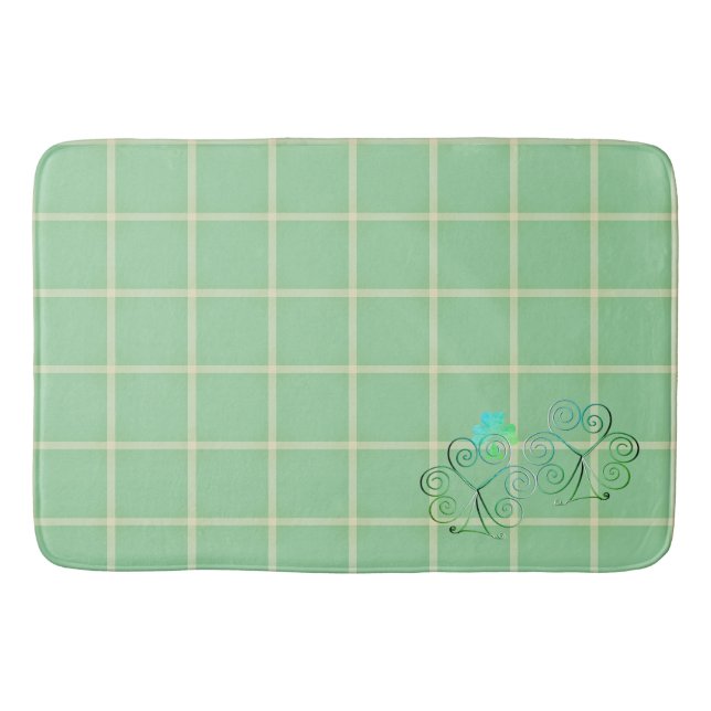 Tapis De Bain Misty Green Carré Shamrock de bain Mat (Devant)