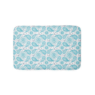 Tapis De Bain modèle abstrait de sarcelle d'hiver de griffonnag