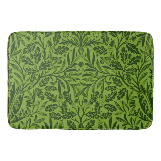 Tapis De Bain Modèle de feuille de chêne vert sans couture de Wi (Devant)
