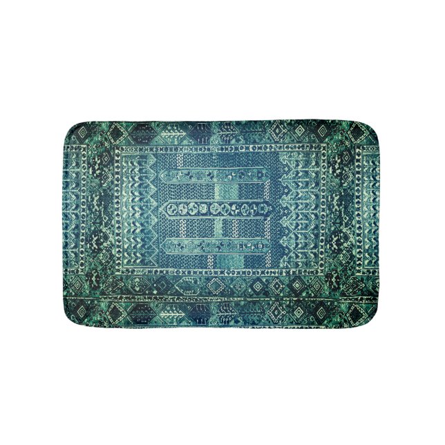 Tapis De Bain Modèle de tapis oriental en blues (Devant)