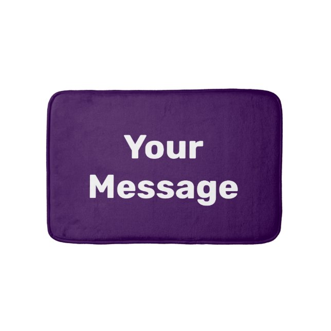 Tapis De Bain Modèle de texte de message simple violet et blanc (Devant)
