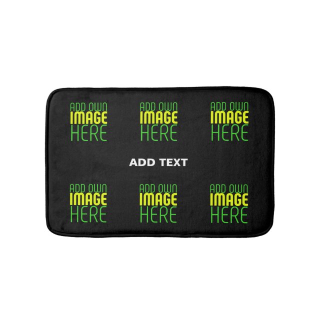 TAPIS DE BAIN MODÈLE DE TEXTE D'IMAGE NOIRE SIMPLE ET MODERNE (Devant)