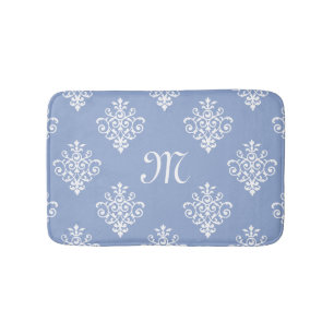 Tapis De Bain Modèle Fille Lavande Damas Avec Joli Monogramme