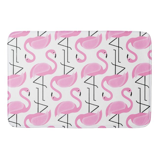 Tapis De Bain Modèle Flamingo rose moderne simple (Devant)