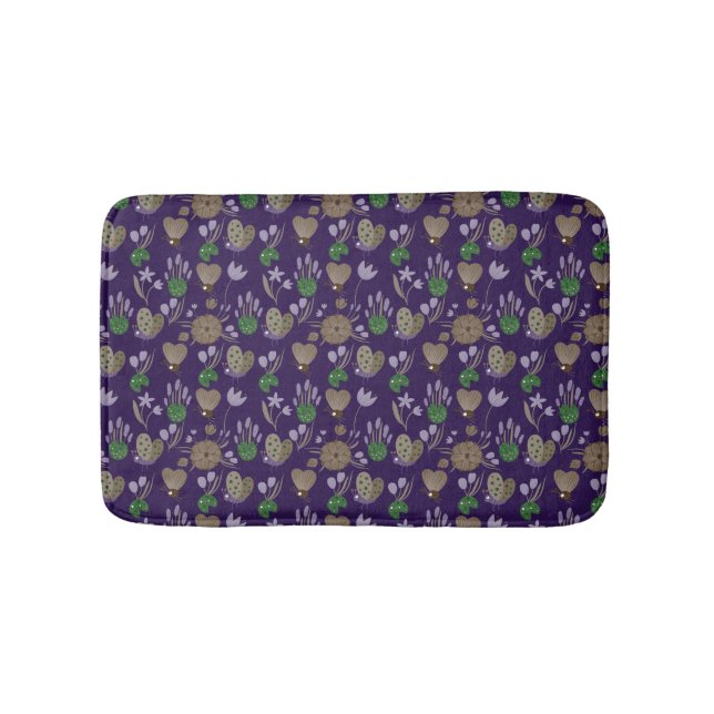 Tapis De Bain Modèle floral bleu (Devant)
