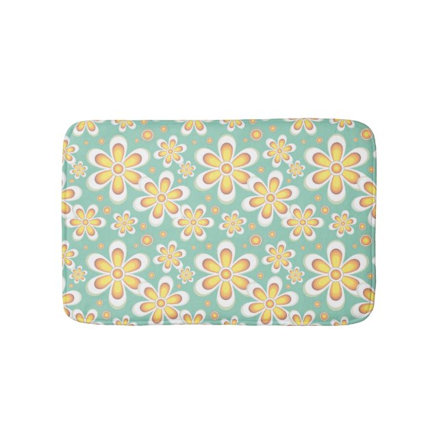 Tapis De Bain Modèle floral jaune (Devant)