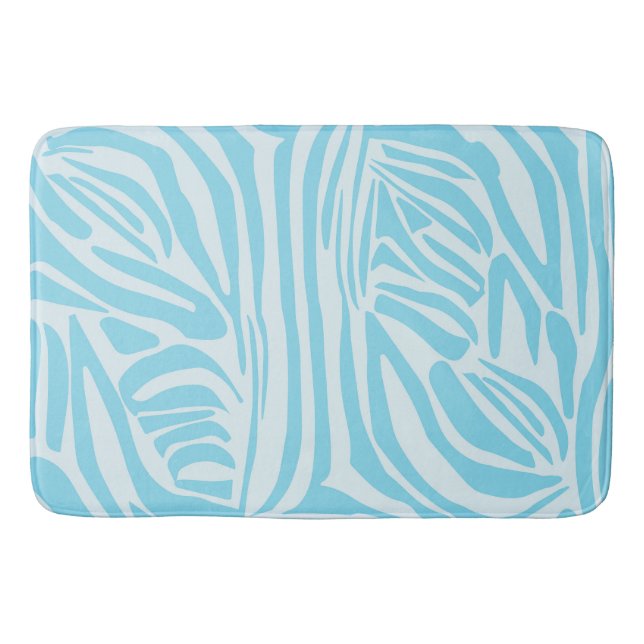 Tapis De Bain Modèle Zèbre Bleu (Devant)