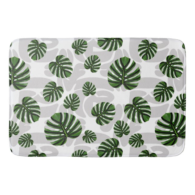 Tapis De Bain Modern Boho Botanical Leaves Pattern (Devant)