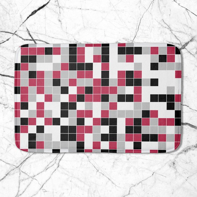 Tapis De Bain Modern Magenta Black Gray Geometric (Créateur téléchargé)