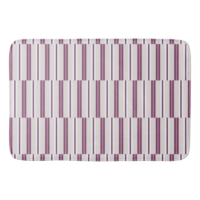 Tapis De Bain Modern Mauve and Plum Stripe (Devant)