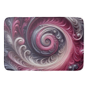 Tapis De Bain Moderne Abstrait Simple Tourbillonnant Rose et Vio