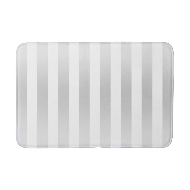 Tapis De Bain Moderne Chic Rayures Gris Satin Chic Décoratif (Devant)