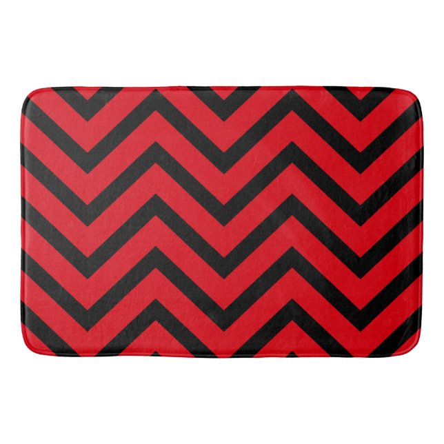 Tapis de bain moderne de motif noir rouge de (Devant)