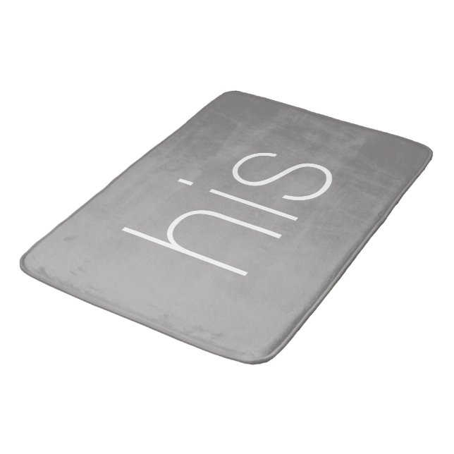 Tapis De Bain Moderne et élégant gris ardoise et blanc son (Angle)