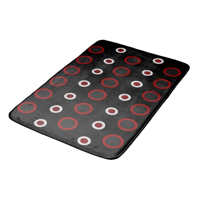 Tapis De Bain Moderne milieu de siècle rouge, noir et gris     (Angle)