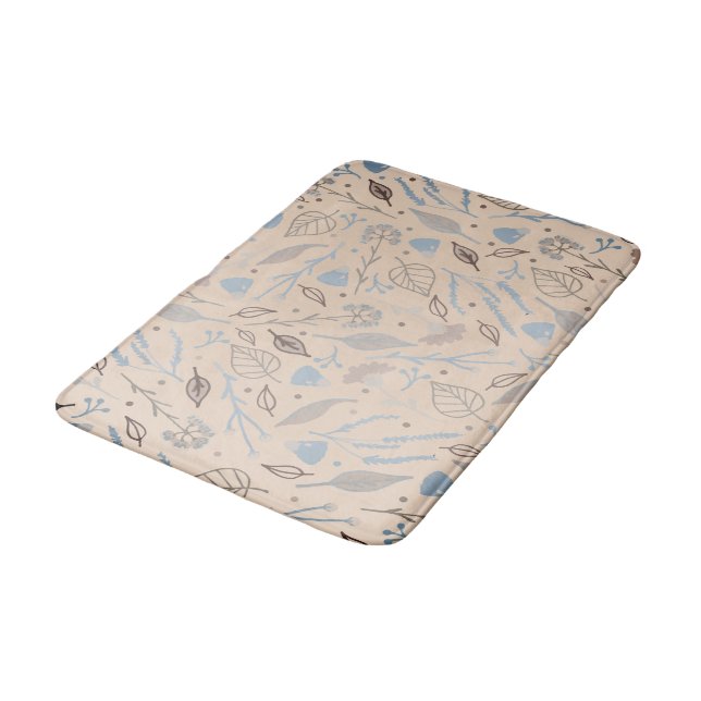 Tapis De Bain Moderne Pastel Leafy tendance (Angle)