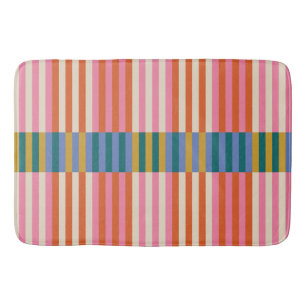 Tapis De Bain Moderne Plaid Orange, Rose, Bleu, Vert