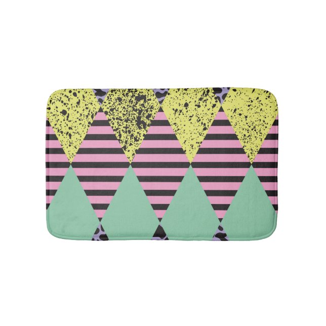 Tapis De Bain Moderne Rhombus : Style Abstrait Sans Couche. (Devant)