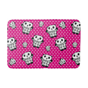 Tapis De Bain Moderne Rose Féminin Kawaii Ourson Mignon Points