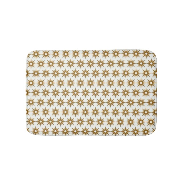 Tapis De Bain Moderne Stylish Gold Starburst Motif rayé (Devant)