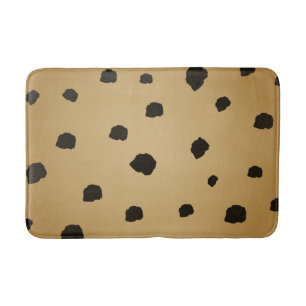 Tapis De Bain Moderne Tache Noire Verge d'Or Doré Beige Tan