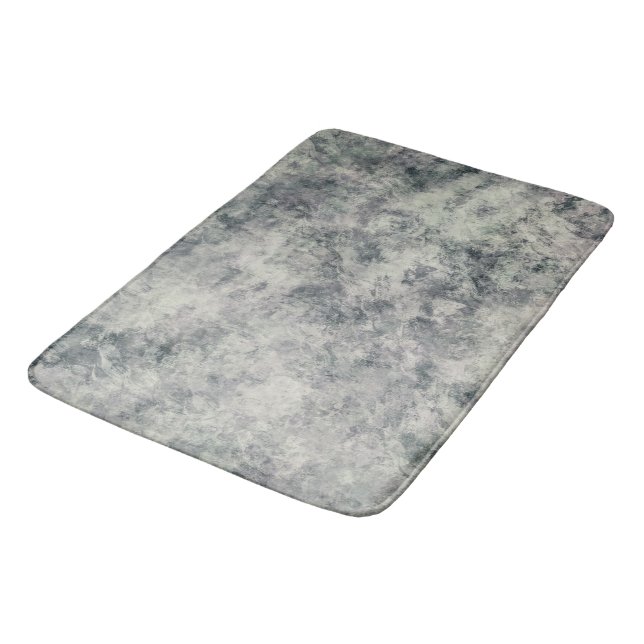 Tapis De Bain Moderne Texturé Gris Lavande Vert Sauge Abstrait (Angle)