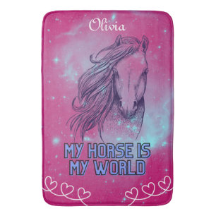 Tapis De Bain Mon Cheval Est Ma Magenta Mondiale
