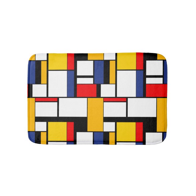 Tapis De Bain Mondrian géométrique Composition minimaliste moder (Devant)