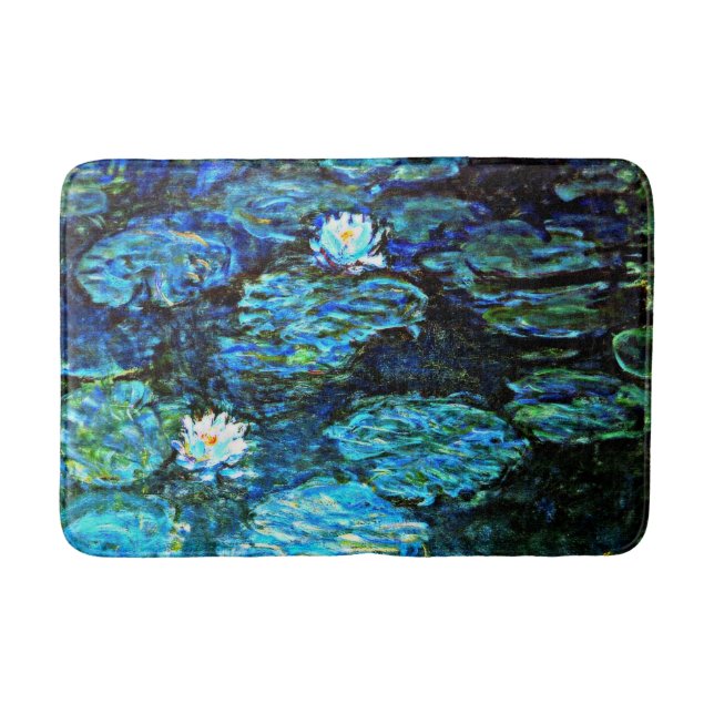 Tapis De Bain Monet - Lys d'eau Bleus (Devant)