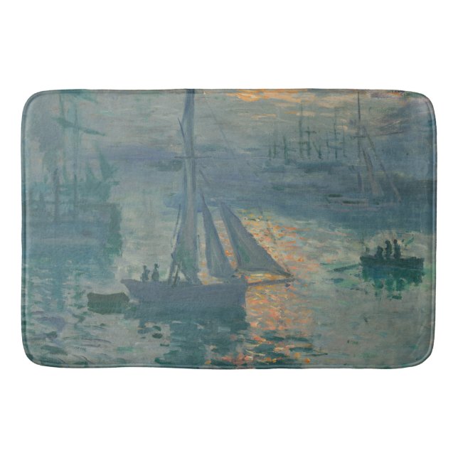 Tapis De Bain Monet Sunrise Marine Impressionnisme peinture (Devant)