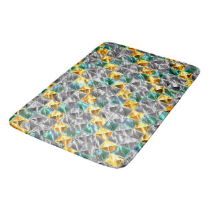 Tapis De Bain Monnaie pressée, carreaux dorés et argentés ou col