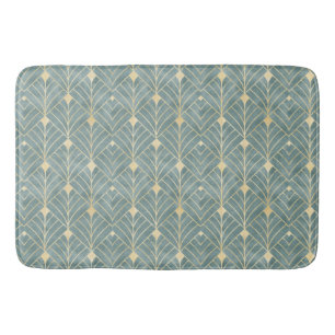 Tapis De Bain Monnaie verte, or, motif Art déco, vintage, rétr