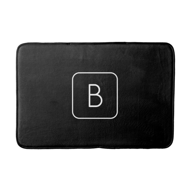 Tapis De Bain Monogram de Styled | White & Black (Devant)