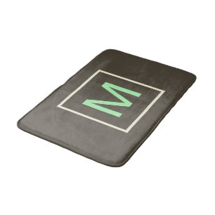 Tapis De Bain Monogram Mint Chocolate Chip  Géométrique 