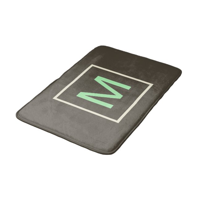 Tapis De Bain Monogram Mint Chocolate Chip  Géométrique  (Angle)