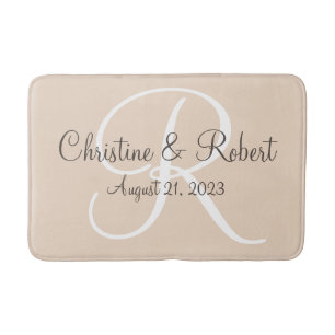 Tapis de bain monogramme