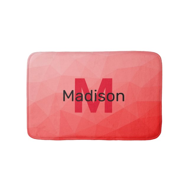 Tapis De Bain Monogramme à motif de maille géométrique à dégradé (Devant)