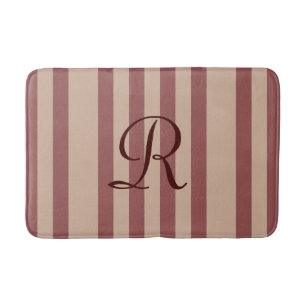 Tapis de bain monogramme à peluche de Bourgogne/Ta